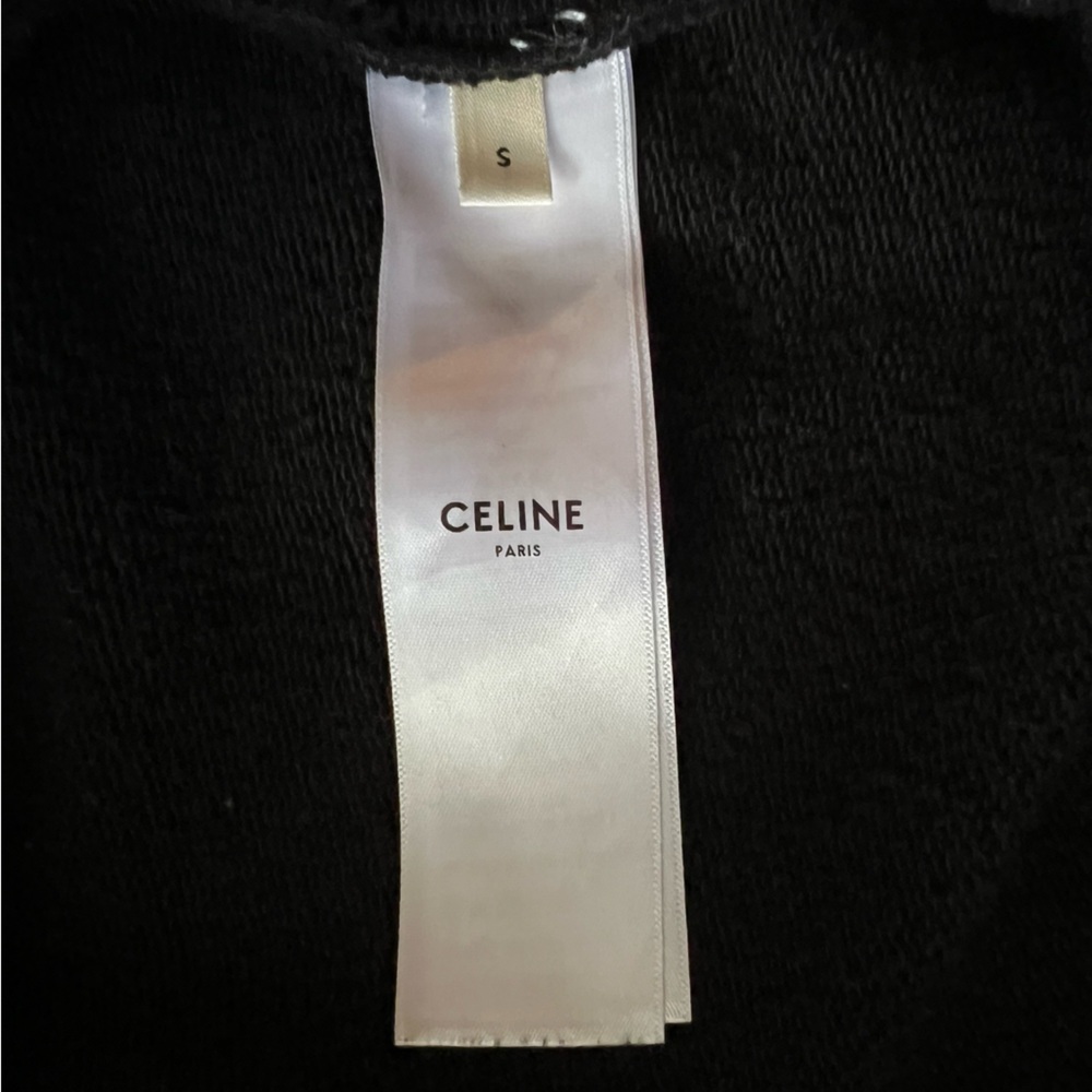 CELINE Paris Black Loose Hoodie in Cotton Fleece size Small Sweatshirt - Picture 5 of 10